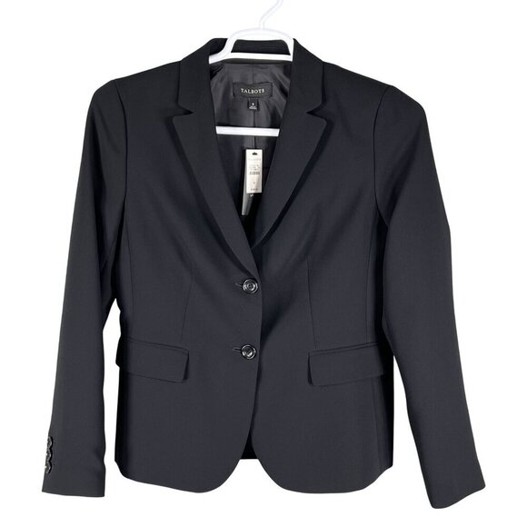 Talbots NWT Womens 8 Black Two Piece Suit Set Blazer Pants Career Wear MSRP $318 - Picture 4 of 16